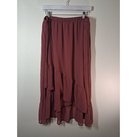 NWT A New Day Boho Skirt High Low Cottage Y2K Business Casual Rose Size Large - Picture 1 of 6